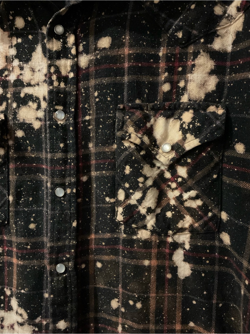 Custom Made GUNS N' ROSES Back Patch Distressed Large Plaid Flannel W/Back Roses - Picture 6 of 6